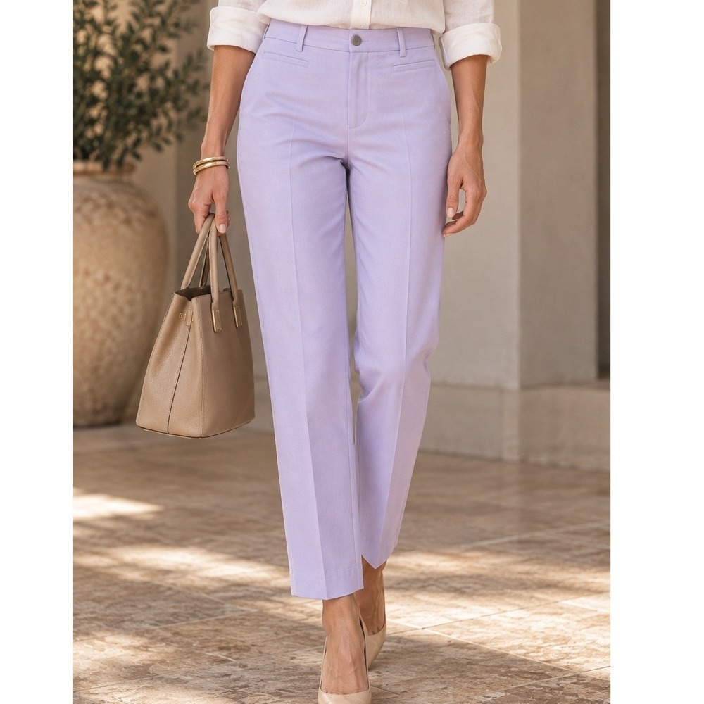 Banana Republic Dress Pants Womens Logan Crop Lavender Purple Size 8